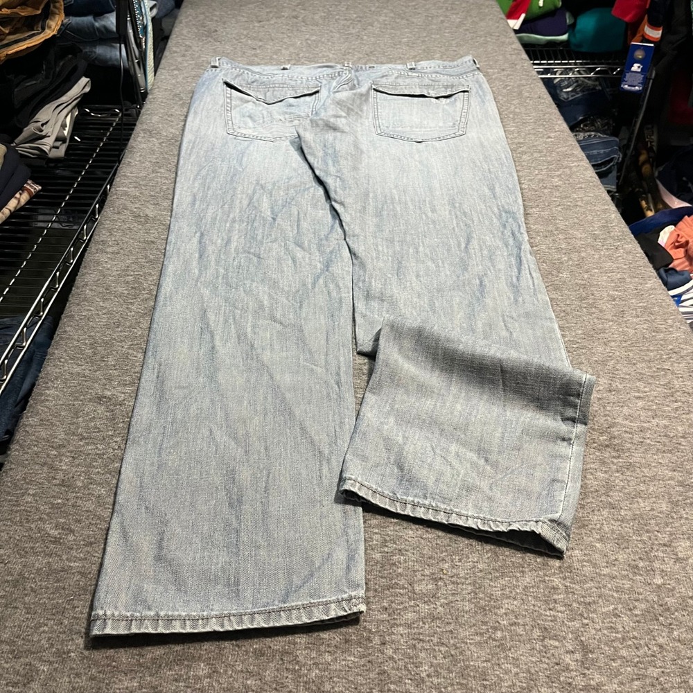 Sean John Mens 40x32 Y2K Baggy Wide Leg Jeans Light Wash Denim Vintage Hip Hop